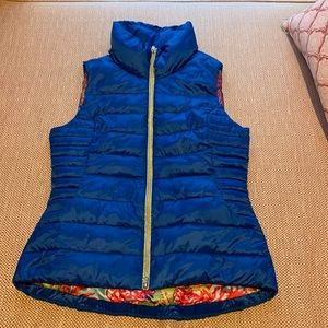 Lily Pulitzer blue puffy vest, size M